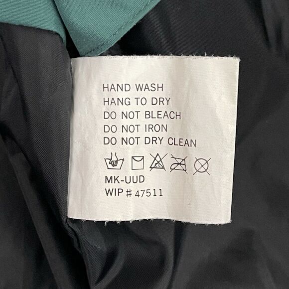 WOOLRICH Jacket Mens Medium Windbreaker Parka Spruce Green Hooded Drawstring - Picture 15 of 16